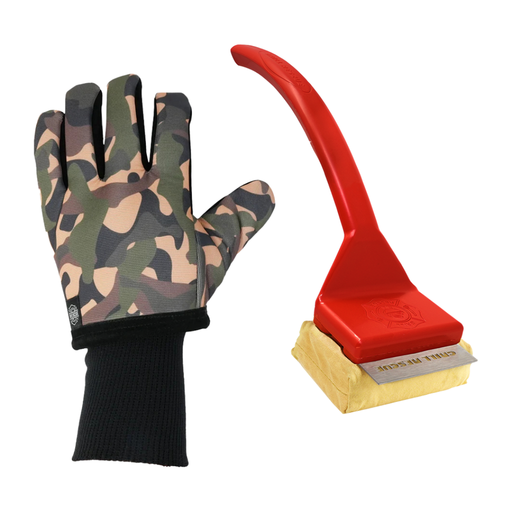 The Griller Pack: 1 Grill Brush w/ Scraper + 1 Rescue Gloves